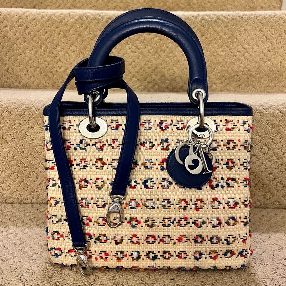 Authentic Dior Raffia lady medium